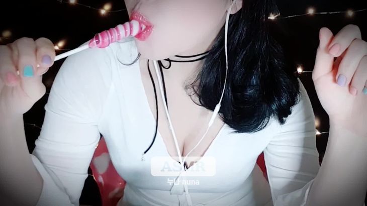 [RyuA阿玉]Pink Candy Eating Sound – 예쁜 핑크 사탕 입소리 – ピンクのキャンディーを食べる音 – Korean ASMR