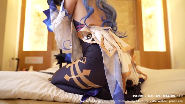 rizunya 原◯ 甘雨のコスプレで耳舐めASMR♥Cosplay Ear Licking